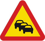 Varning för kö