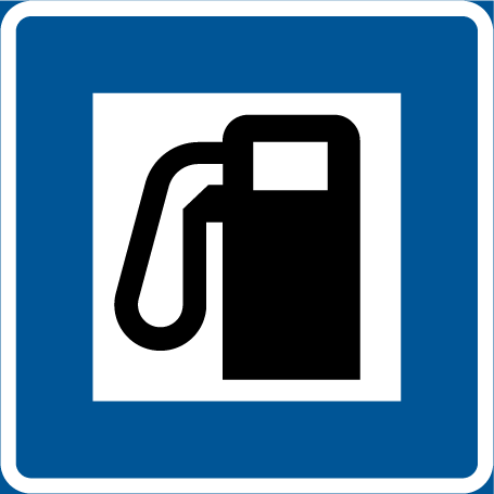 Skylt för bensin