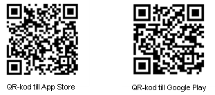 QR-koder till App Store och Google Play