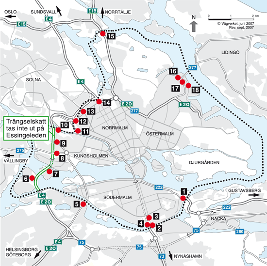 Map showing locations of control points, pucture