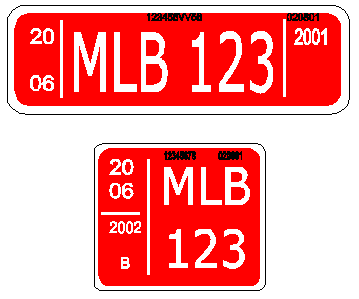 Temporary registration - special number plate, illustration