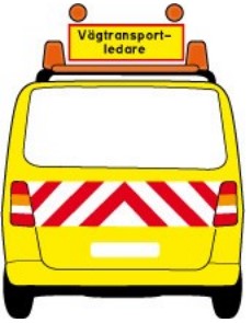 Bild: vägtransportledares fordon - fordonets kännetecken bak