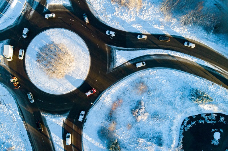 Rondell under vintern.