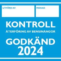 Märke för godkänd kontroll av återföring av bensinångor 2024