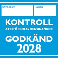 Bild på märke för godkänd kontroll av återföring av bensinångor  2028