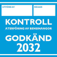 Bild på Märke för godkänd kontroll av återföring av bensinångor 2032