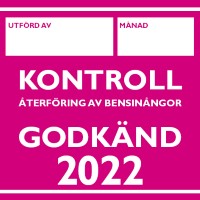 Märke för godkänd kontroll av återföring av bensinångor 2022