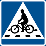 Vägmärke för cykelöverfart