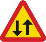 Varning för mötande trafik