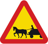 Varning för fordon med förspänt dragdjur