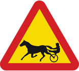 Varning för fordon med förspänt dragdjur