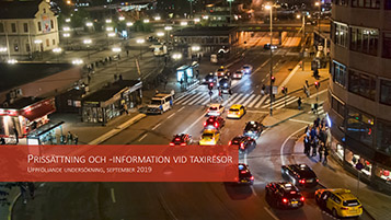 Prissättning och prisinformation vid taxiresor 2019