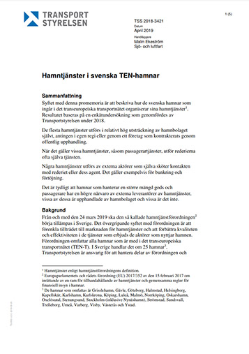 Hamntjänster i svenska hamnar