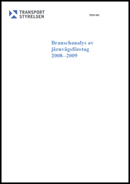 Branschanalys av järnvägsföretag 2008-2009