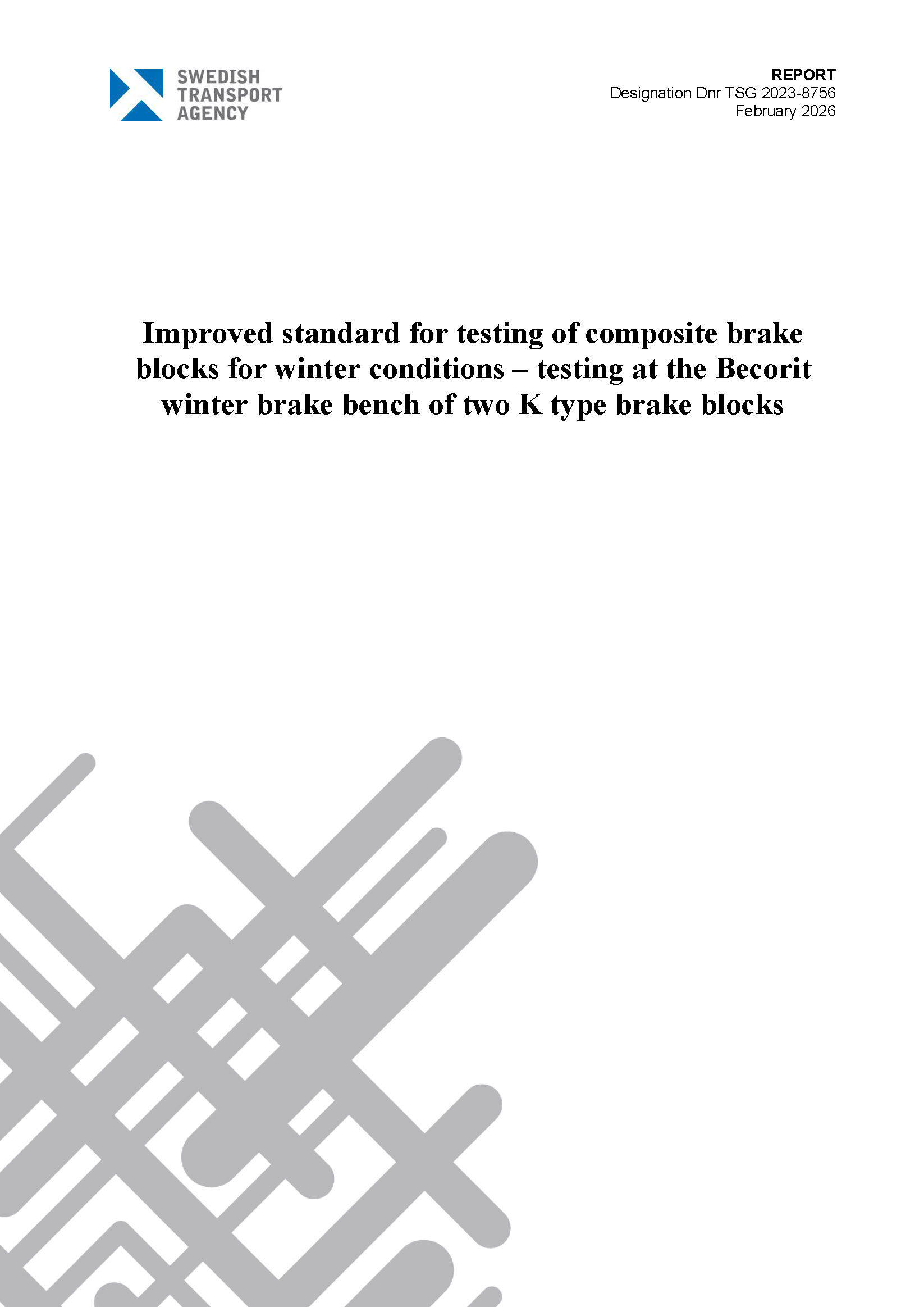 Improved standard for testing of composite brake blocks for winter conditions